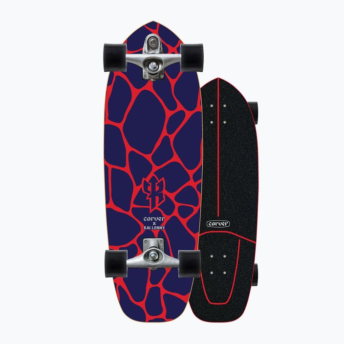 Surfskate skateboard Carver C7 Raw 31" Kai Lava 2022 Complete red-purple C1013011142 8