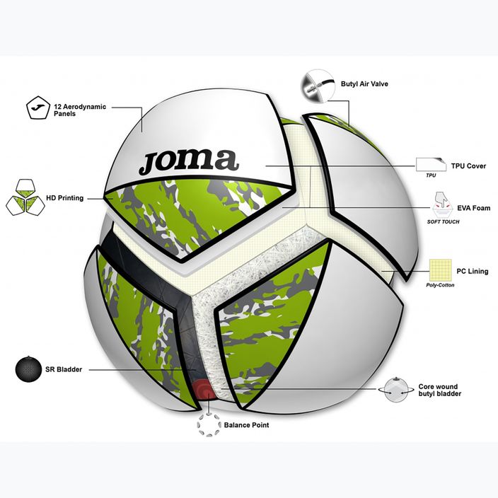 Joma Challenge II white/green size 3 football 5