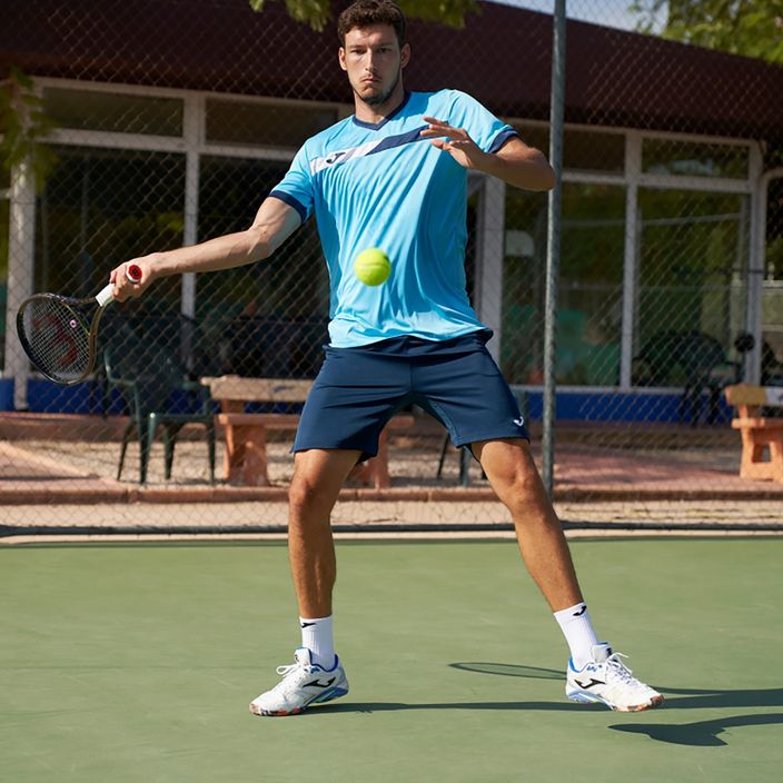 Men's tennis shirt Joma Court fluor turquoise/navy 5