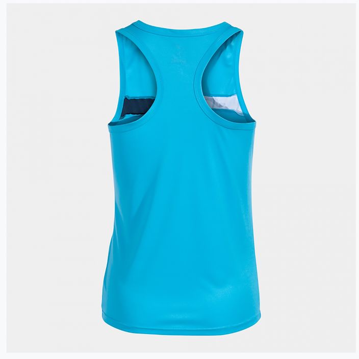 Women's tennis tank top Joma Court Sleeveless fluor turquoise/navy 2