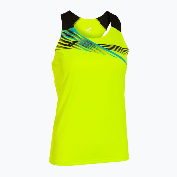 Women's running tank top Joma Elite X fluor yellow/black