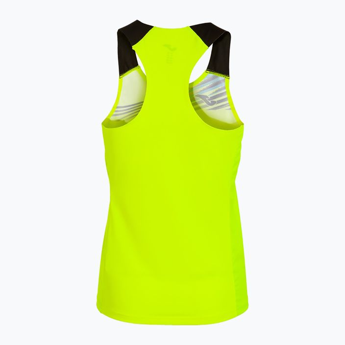 Women's running tank top Joma Elite X fluor yellow/black 2