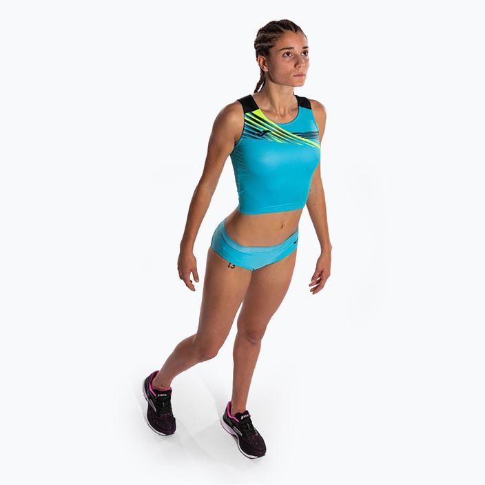 Women's running top Joma Elite X fluor turquoise/black 5