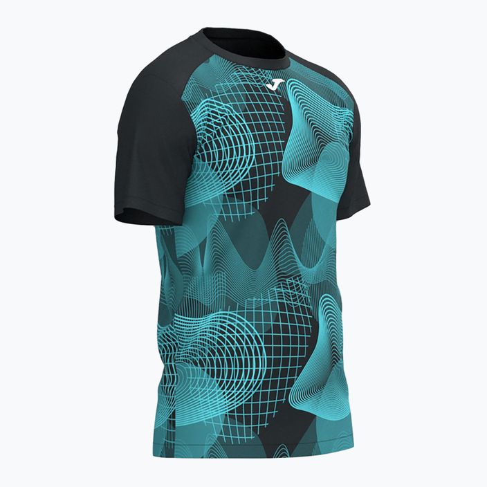 Joma Challenge men's tennis shirt black/turquoise 3