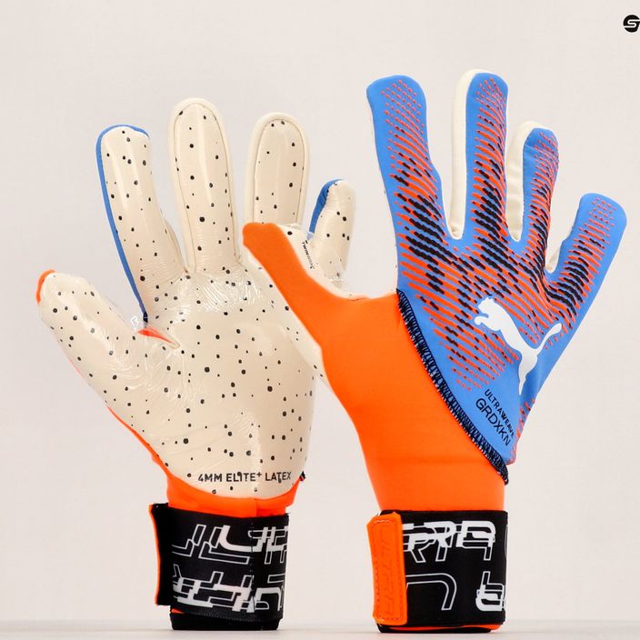 PUMA Ultra Ultimate1 NC goalkeeper's gloves ultra orange/blue glimmer 11