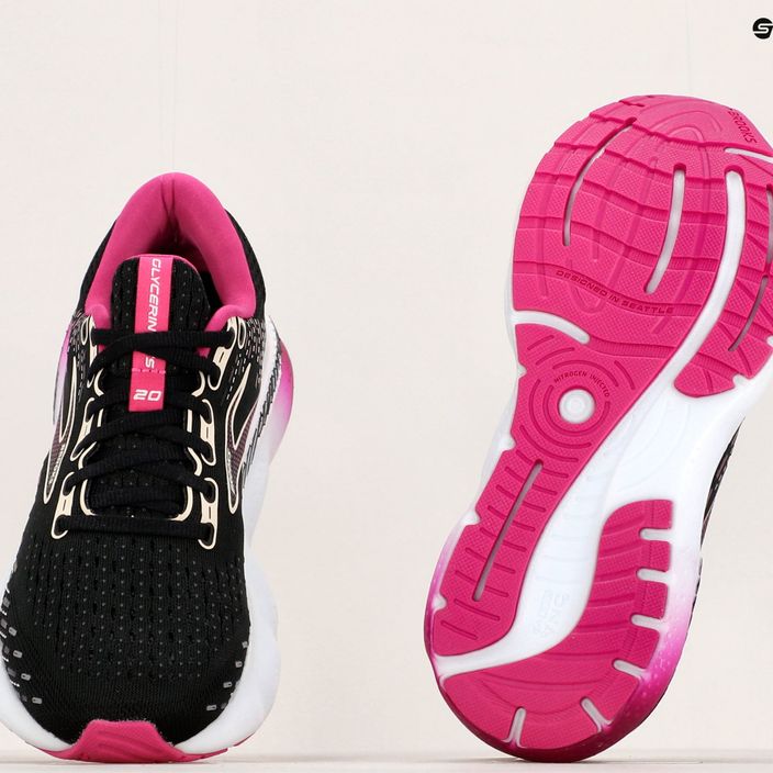Women's running shoes Brooks Glycerin GTS 20 black/fuchsia/linen 13