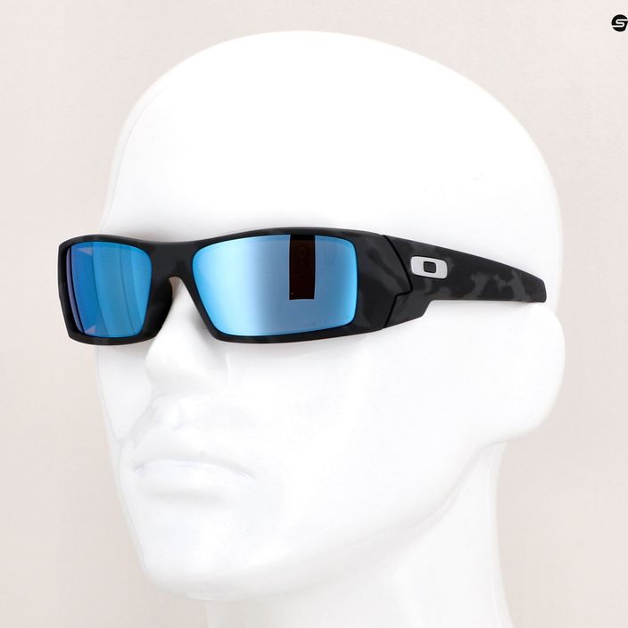 Oakley Gascan matte black camo/prizm deep water polarized sunglasses 14
