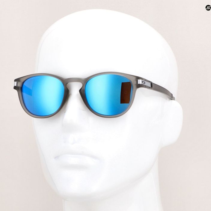 Oakley Latch matte grey ink/prizm sapphire polarized sunglasses 14