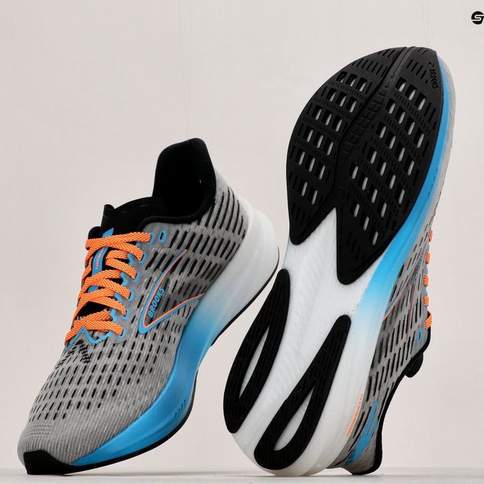 Brooks Hyperion men's running shoes grey/atomic blue/scarlet 19
