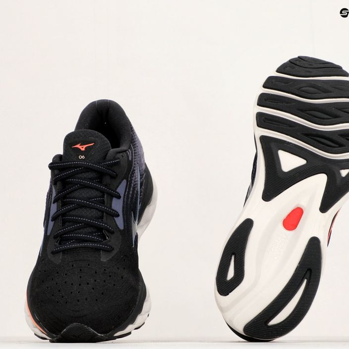 Women's running shoes Mizuno Wave Sky 6 black/quicksilver/hot coral 12