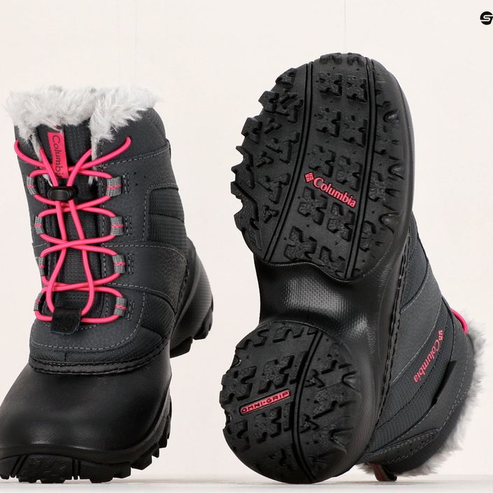 Columbia Rope Tow III WP Girl children's snow boots dark grey/haute pink 19