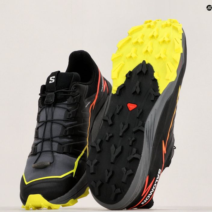 Salomon Thundercross men's running shoes black/quiet shade/fiery coral 16