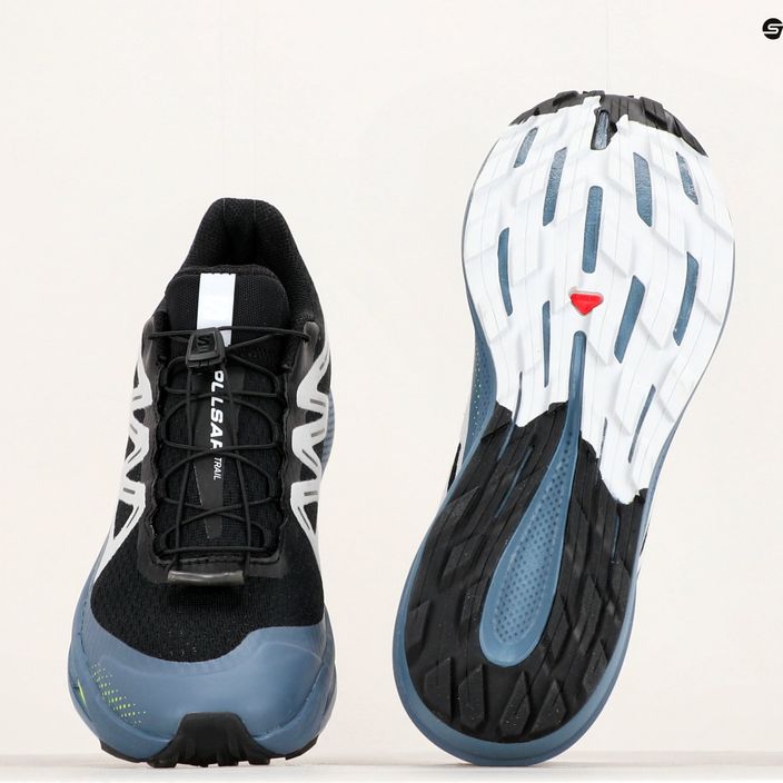 Men's Salomon Pulsar Trail running shoes black/china blue/arctic ice 22