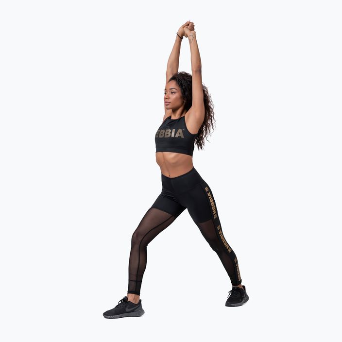 Women's training leggings NEBBIA Gold Mesh black 8290110 6