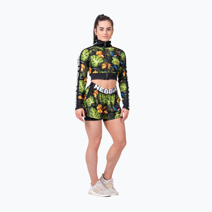Women's NEBBIA High-Energy Cropped jungle green sweatshirt 3