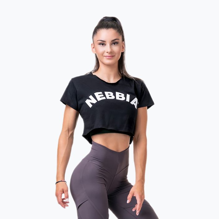 Women's training top NEBBIA Loose Fit & Sporty Crop Top black 5830110