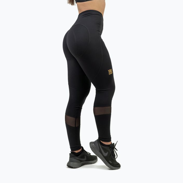 Women's training leggings NEBBIA Heart-Shaped Intense black/gold 2