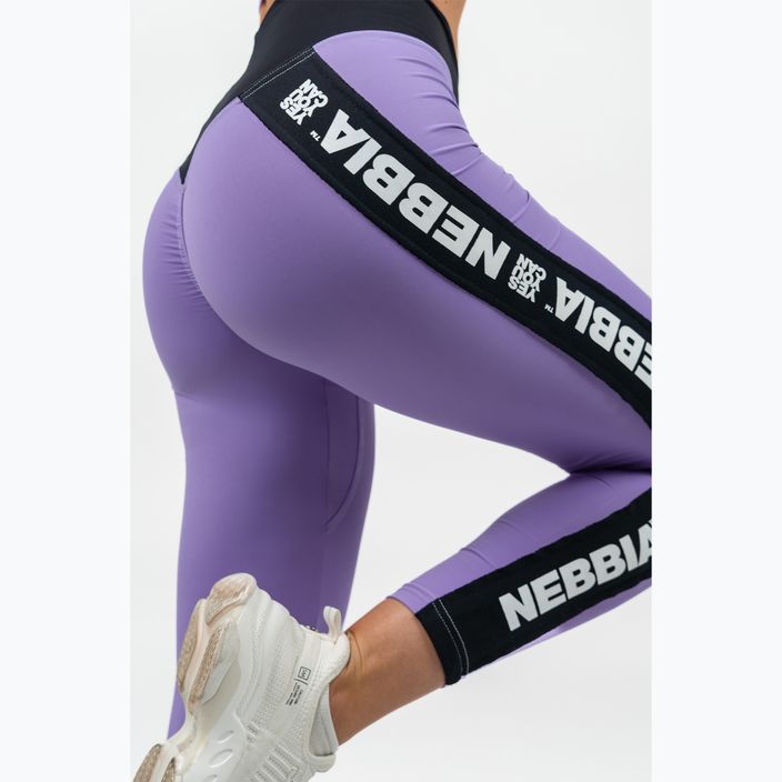 Women's training leggings NEBBIA Iconic lilac 5