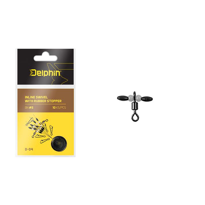 Delphin Inline Swivel Carabiner With Rubber Stopper 10 pcs black 969D04004 2
