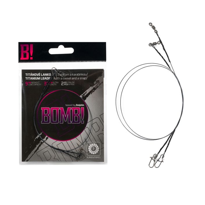 Delphin Bomb! titanium 1x7 spinning leader with swivel and safety pin black 917400930 2