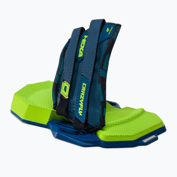 CrazyFly Hexa II Binding blue-green kiteboard pads and straps T016-0260 2