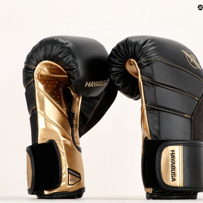 Hayabusa T3 black/gold boxing gloves 13