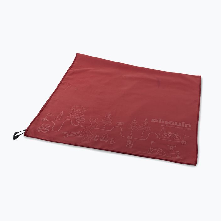 Pinguin Micro Towel Map XL quick-dry towel red