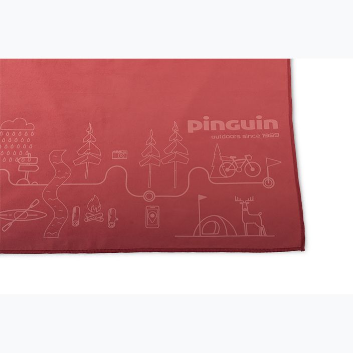 Pinguin Micro Towel Map S red 2