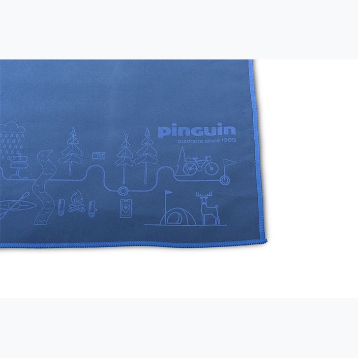 Pinguin Micro Towel Map L blue 2