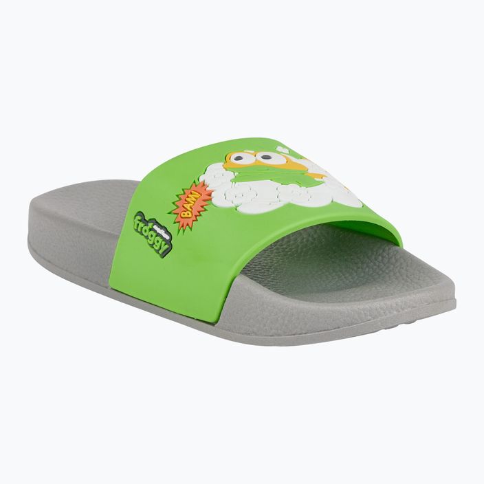 Coqui children's flip-flops Ruki mid. grey/apple green hero 7