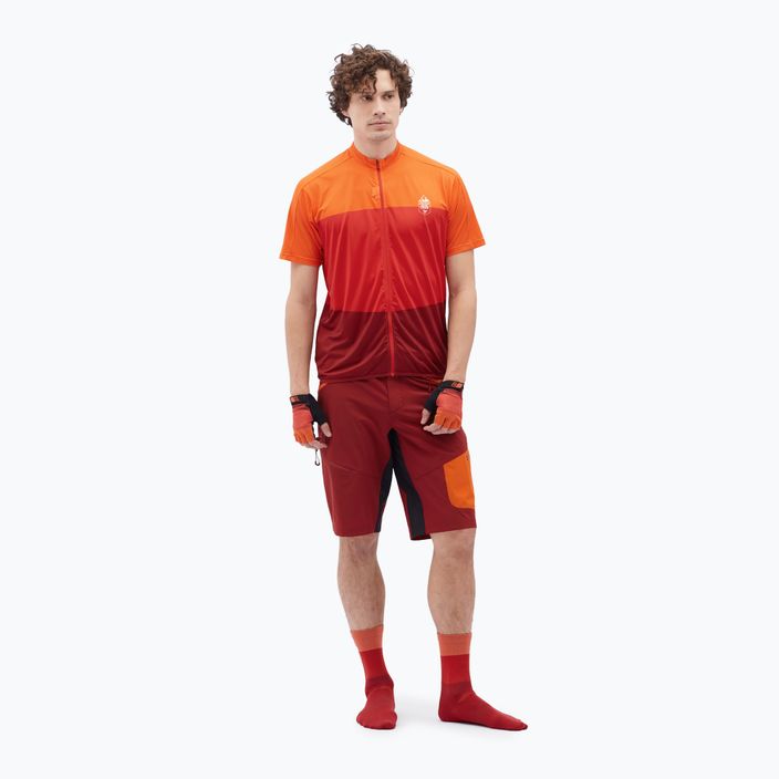 Men's SILVINI Rango Pro merlot/orange cycling shorts 2