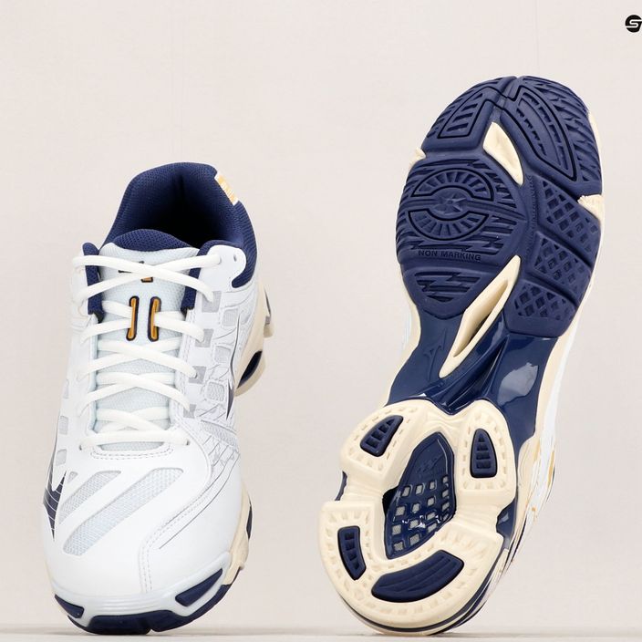 Men's volleyball shoes Mizuno Wave Voltage white / blue ribbon / mp gold 13