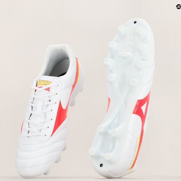 Mizuno Morelia II Club MD men's football boots white/flery coral2/bolt2 12
