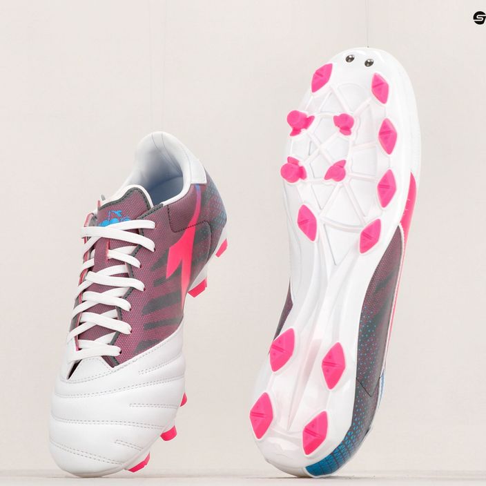 Men's Diadora Brasil Elite Veloce GR LPU football boots white/pink fluo/blue fluo 19