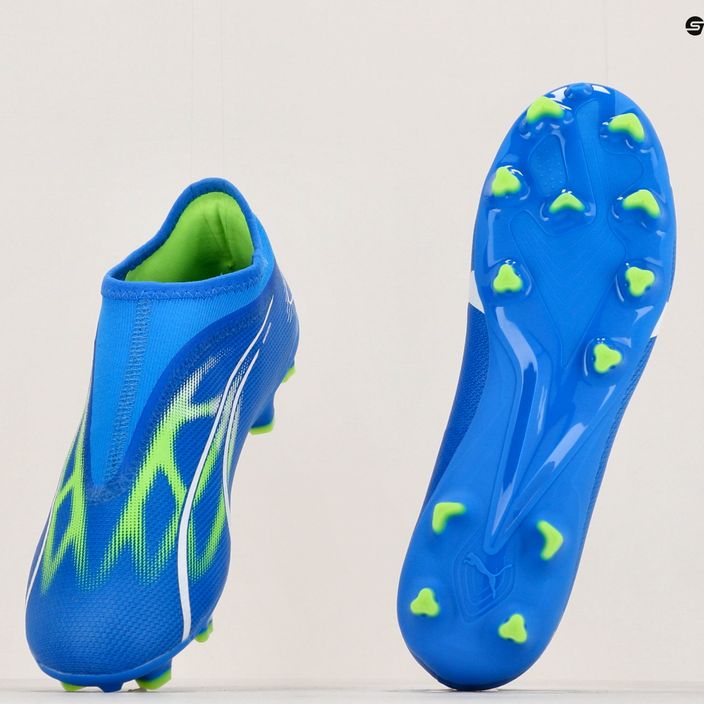 PUMA Ultra Match Ll FG/AG Jr children's football boots ultra blue/puma white/pro green 12