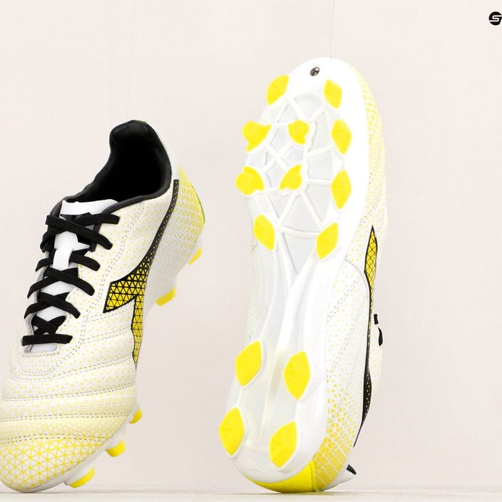 Children's football boots Diadora Brasil Elite GR LT LPU Y white/black/fluo yellow 18