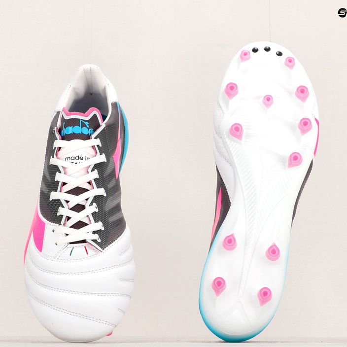 Men's Diadora Brasil Elite Veloce GR ITA LPX football boots white/pink fluo/blue fluo 19