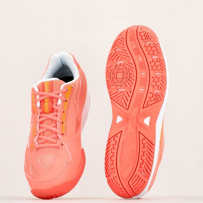 Women's tennis shoes Mizuno Break Shot 4 AC candy coral / white / fusion coral 12