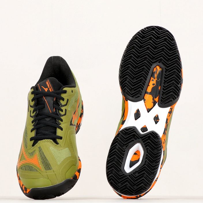 Men's padel shoes Mizuno Wave Exceed Light 2 Padel calliste green / vibrant orange / black 18