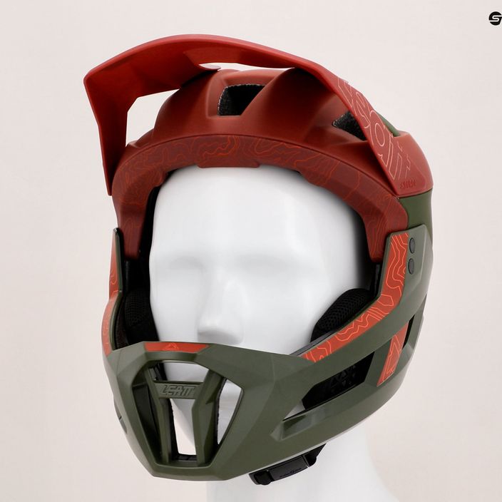 Leatt MTB Enduro 3.0 V23 bike helmet maroon and green 1023014602 12