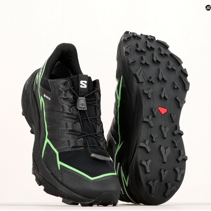 Salomon Thundercross GTX men's running shoes black/green gecko/black 13