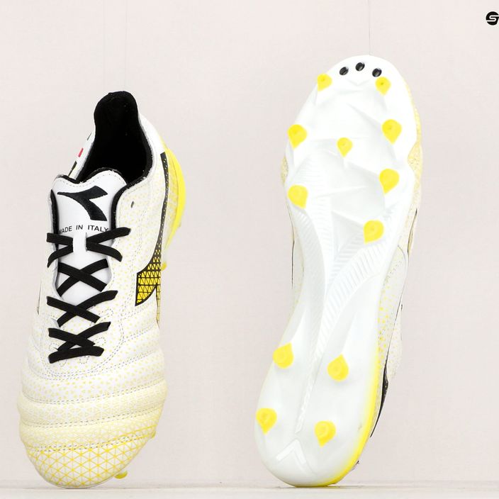 Men's Diadora Brasil Elite Tech GR ITA LPX football boots white/black/fluo yellow 25