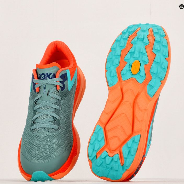 HOKA men's running shoes Zinal trellis/vibrant orange 10