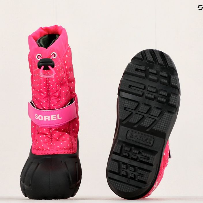Sorel Flurry Print Girls fuchsia fizz/black children's trekking boots 16