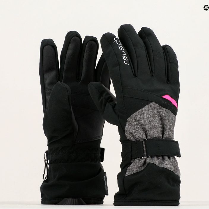 Women's ski glove Reusch Helena R-Tex Xt black/black melange/pink glo 10