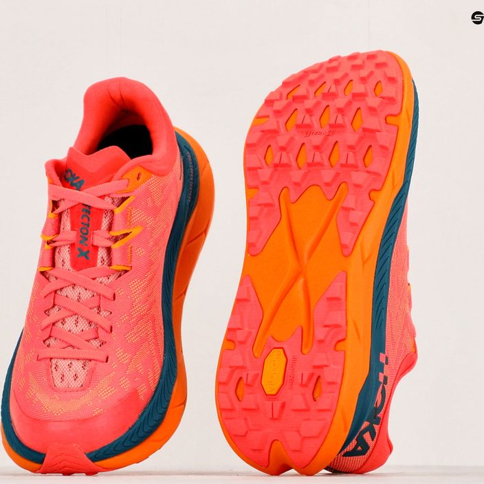 Women's running shoes HOKA Tecton X camellia/blue coral 10