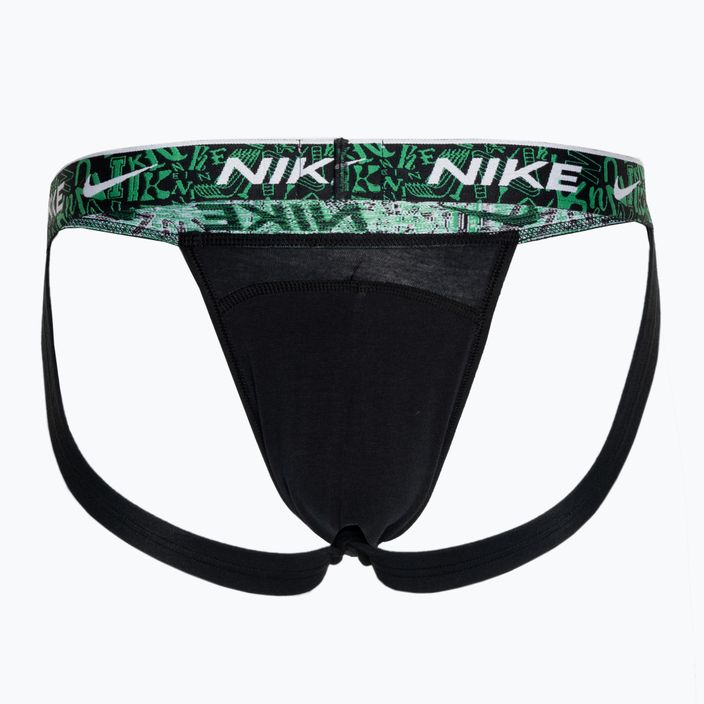 Men's Nike Dri-FIT Everyday Cotton Stretch Jock Strap briefs 3 pairs black/red/aquarius blue/stadium green 2