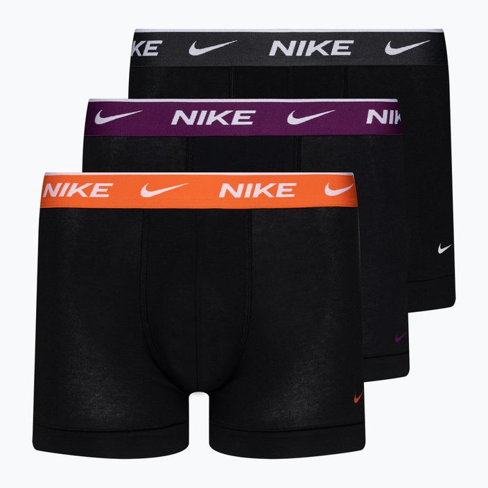 Men's Nike Everyday Cotton Stretch Trunk boxer shorts 3 pairs black/violet/orange