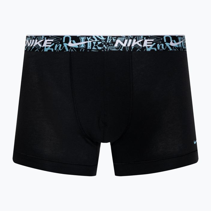 Men's Nike Everyday Cotton Stretch Trunk boxer shorts 3 pairs black/red/aquarius blue/stadium green 4