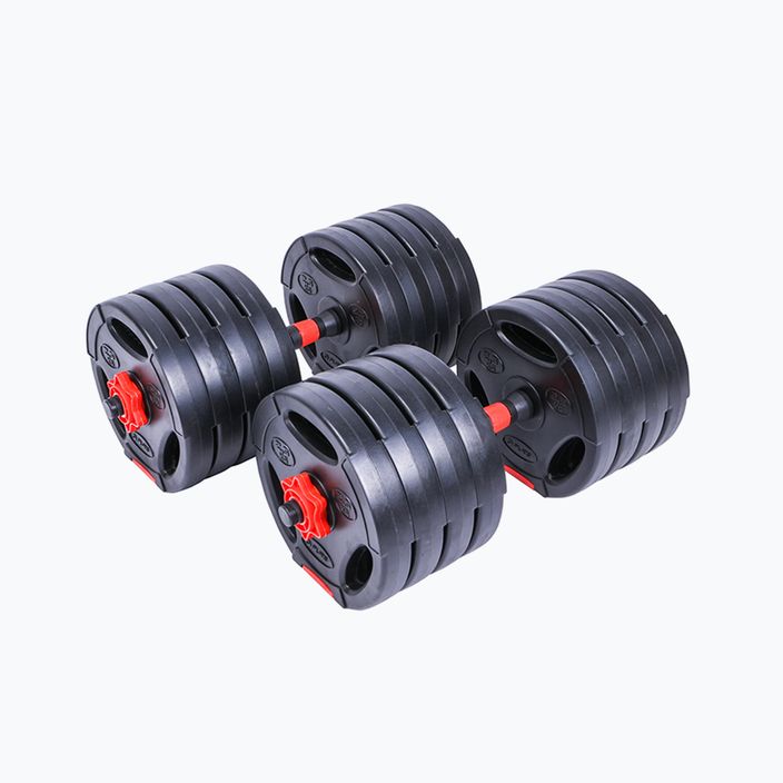 Pure2Improve Hybrid Dumbell/Barbell dumbbells with barbell function 40kg black/red P2I202360 2